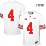 Youth NCAA Ohio State Buckeyes Only Number #4 College Stitched Diamond Quest Authentic Nike White Football Jersey QG20M62KG